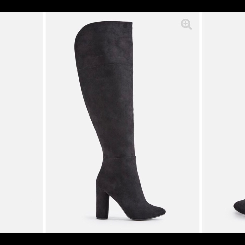 Black knee high suede boots